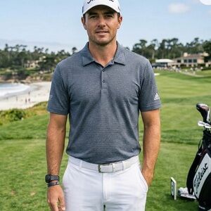 Adidas Golf Feeder Stripe Polo Shirt. Men’s Large. Gray. EUC. Sports